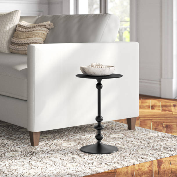 Noir Terni 20'' Tall Tray Top Pedestal End Table Wayfair